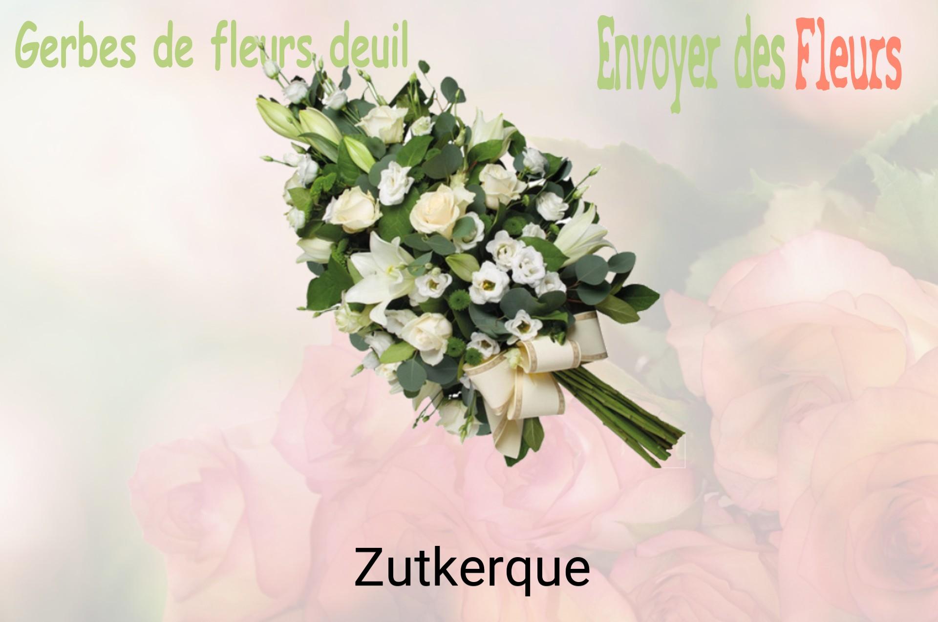 Gerbe de fleurs de deuil livrée à Zutkerque